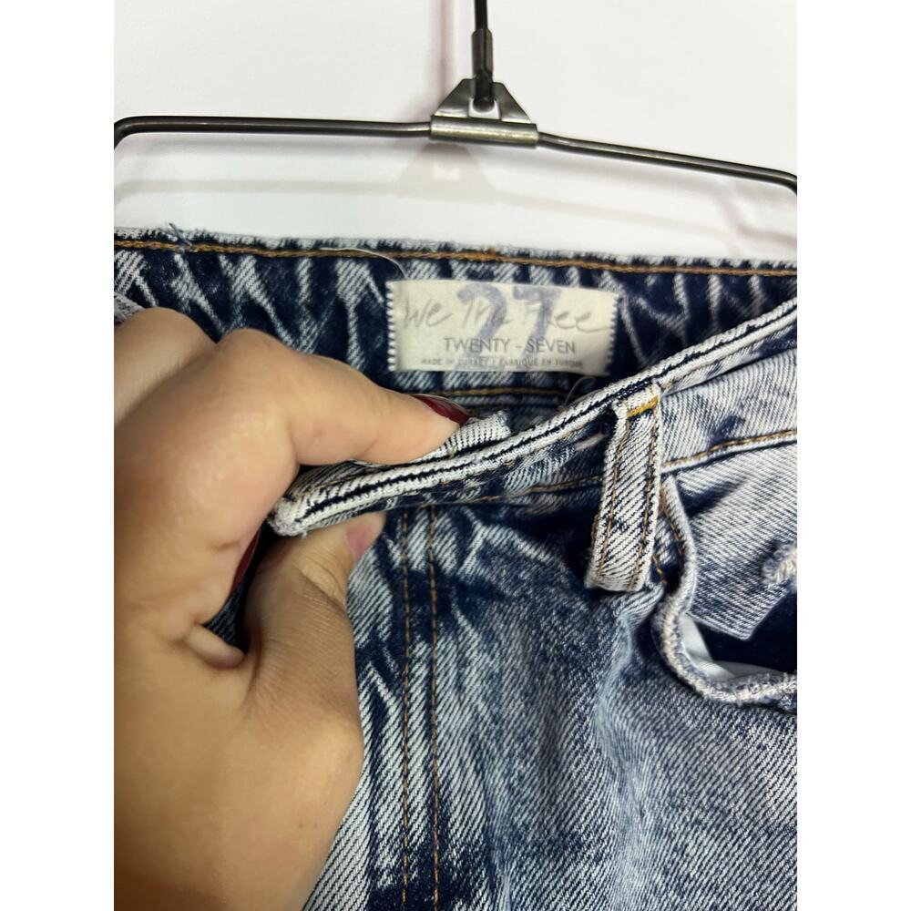 Free People "My Own Lane" distressed, high-rise, acid-wash jean size 27 Inseam - Picture 4 of 6